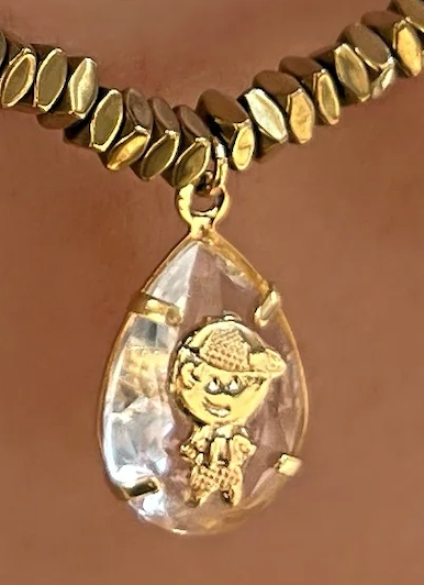 Pré-Venda: Colar Hematita Ouro Pin Cristal com 3 Pingentes